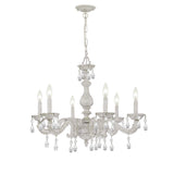 Paris Market 28'' Chandelier in Antique White - Front View (5036-AW-CL-MWP)