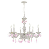 Paris Market 28'' Chandelier in Antique White - Front View (5036-AW-RO-MWP)