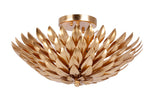 Broche 16'' Semi Flush Mount in Antique Gold - Front View (505-GA)
