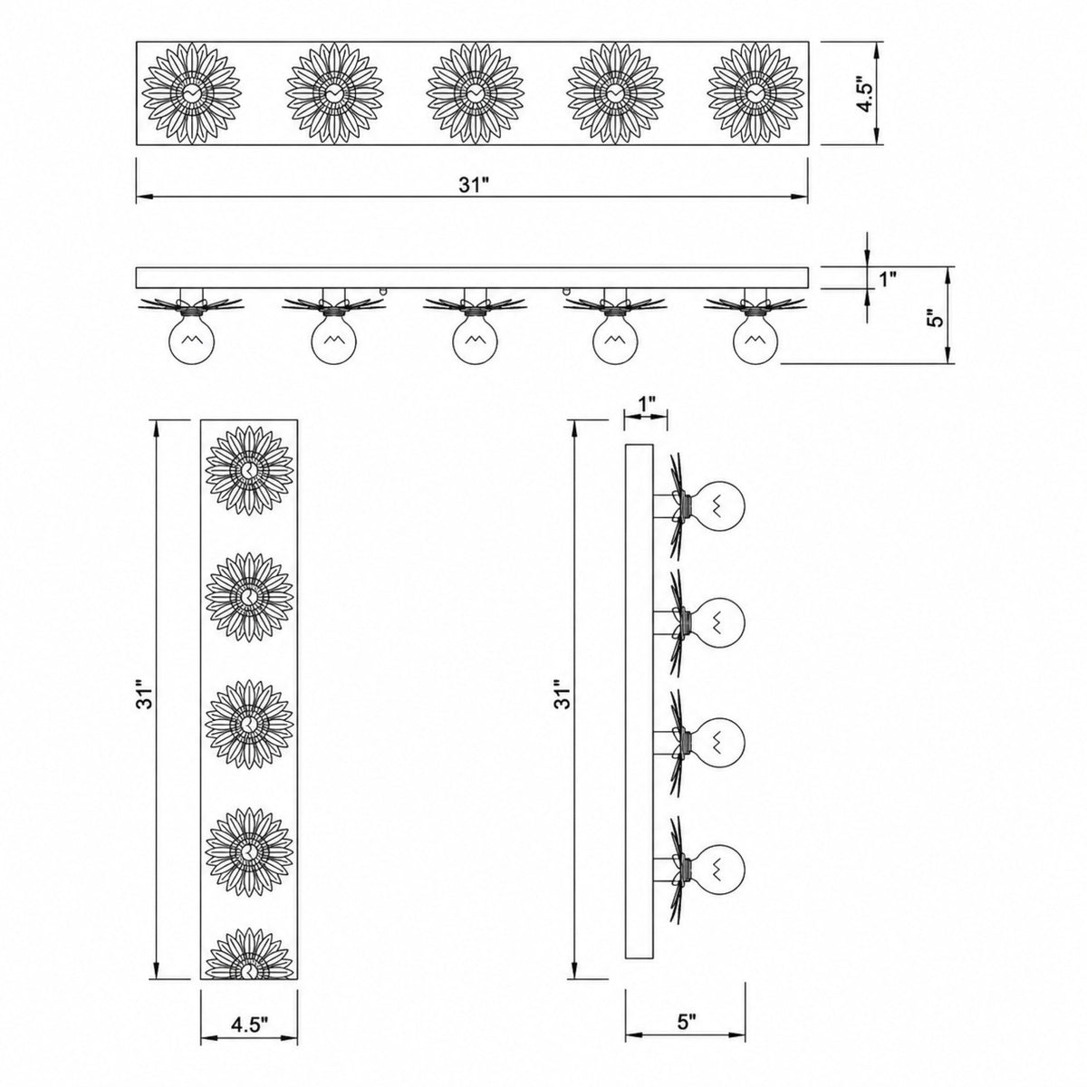 Broche 31'' Bathroom Vanity dimensions
