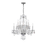 Traditional Crystal 23'' Chandelier in Polished Chrome - Front View (5080-CH-CL-SAQ)