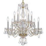 Traditional Crystal 23'' Chandelier in Polished Brass - Additional View (5080-PB-CL-SAQ)