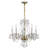 Traditional Crystal 21'' Chandelier in Polished Brass - Additional View (5085-PB-CL-SAQ)