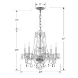 Traditional Crystal 23'' Chandelier - Dimensions Diagram (5086-CH-CL-SAQ)
