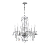 Traditional Crystal 23'' Chandelier in Polished Chrome - Front View (5086-CH-CL-S)