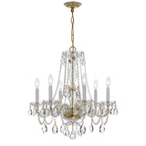 Traditional Crystal 23'' Chandelier in Polished Brass - Additional View (5086-PB-CL-SAQ)