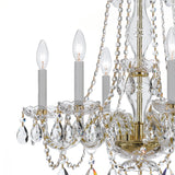 Traditional Crystal 23'' Chandelier in Polished Brass - Additional View (5086-PB-CL-SAQ)