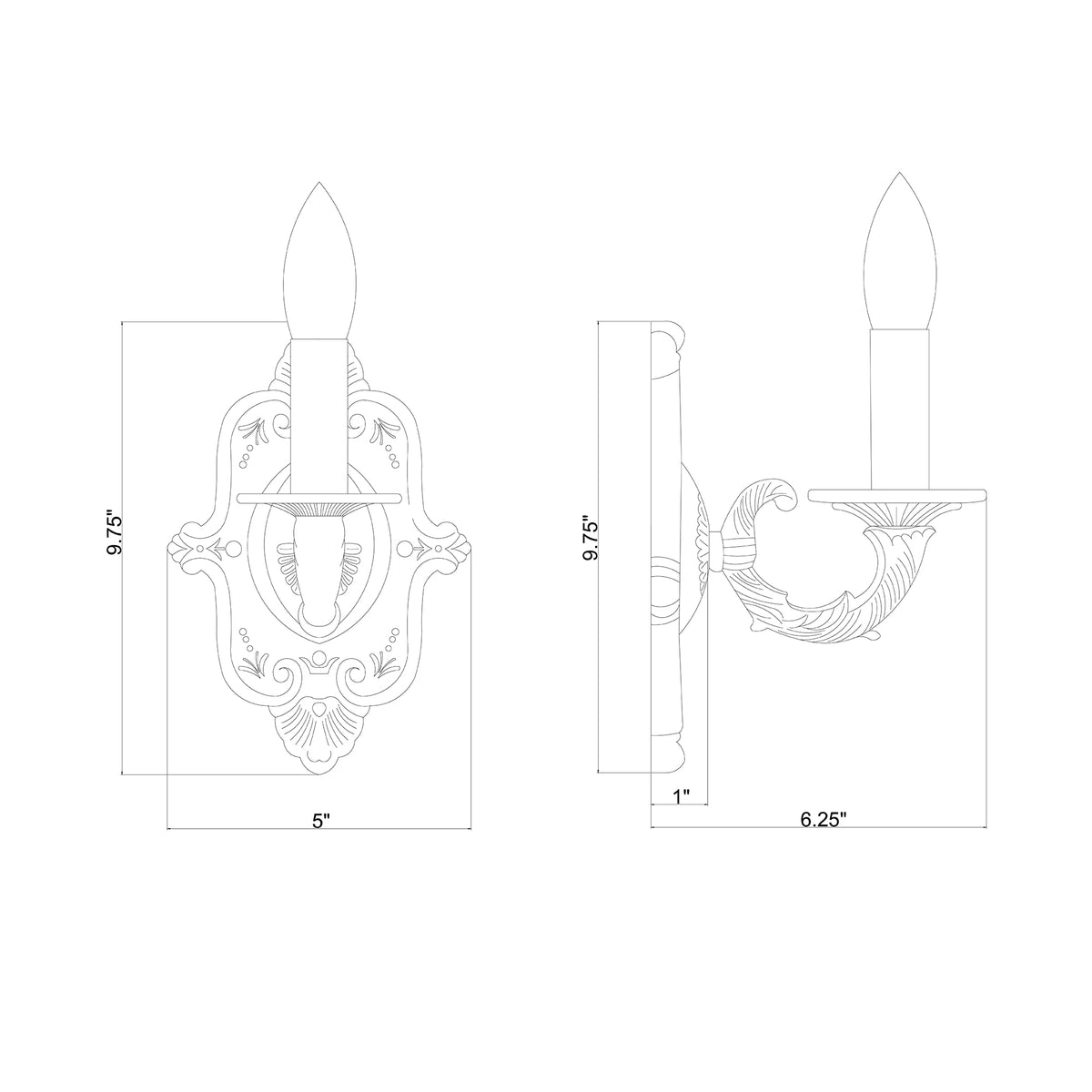 Paris Market 5'' Sconce dimensions