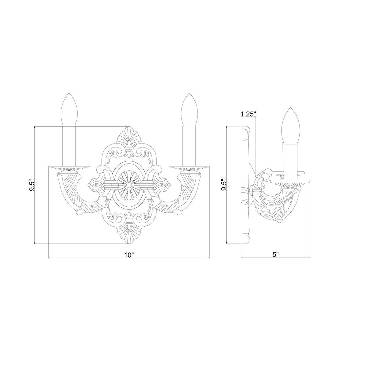 Paris Market 10'' Sconce dimensions