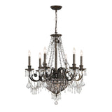 Vanderbilt 27'' Chandelier in English Bronze - Front View (5166-EB-CL-MWP)