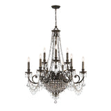 Vanderbilt 34'' Chandelier in English Bronze - Front View (5168-EB-CL-MWP)