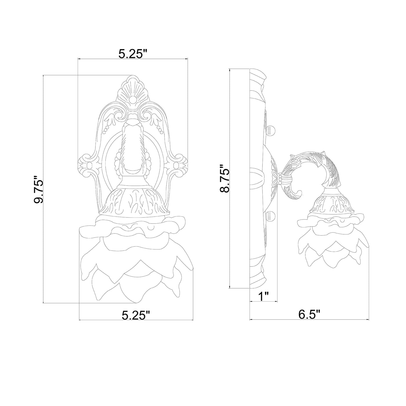 Mayfield 5.25'' Sconce dimensions