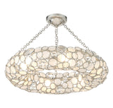 Palla 24'' Semi Flush Mount in Antique Silver - Front View (525-SA_CEILING)