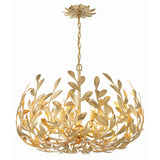 Broche 27'' Chandelier in Antique Gold - Front View (533-GA)