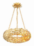 Broche 18'' LED Chandelier in Antique Gold - Front View (535-GA)