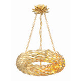 Broche 18'' LED Chandelier in Antique Gold - Front View (535-GA)