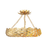 Broche 18'' LED Semi Flush Mount in Antique Gold - Front View (535-GA_CEILING)