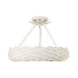 Broche 18'' LED Semi Flush Mount in Matte White - Front View (535-MT_CEILING)