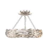 Broche 18'' LED Semi Flush Mount in Antique Silver - Front View (535-SA_CEILING)