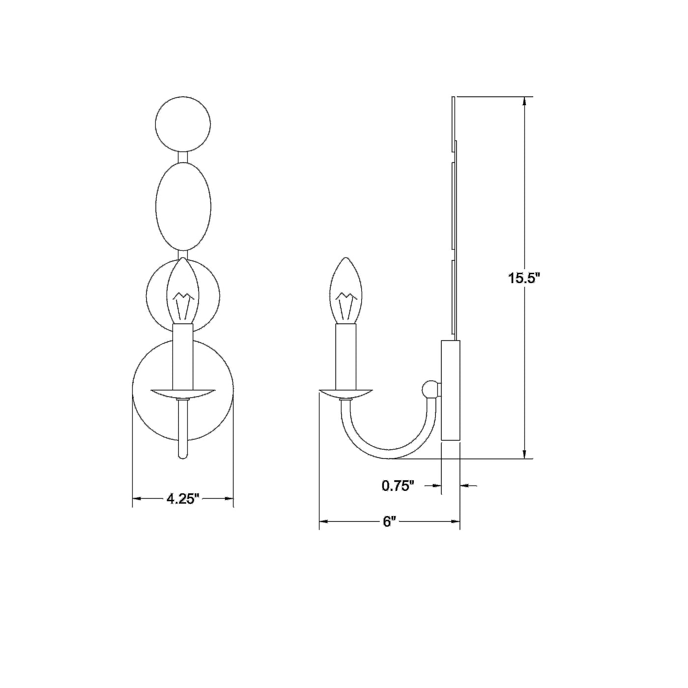 Layla 4.25'' Sconce dimensions