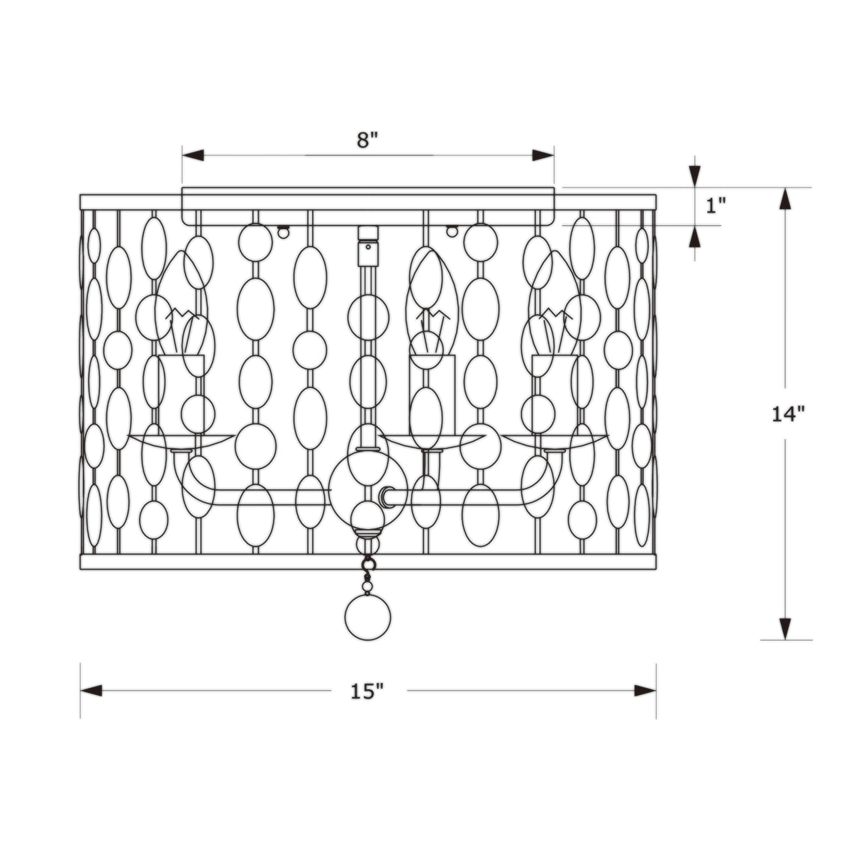 Layla 15'' Flush Mount dimensions