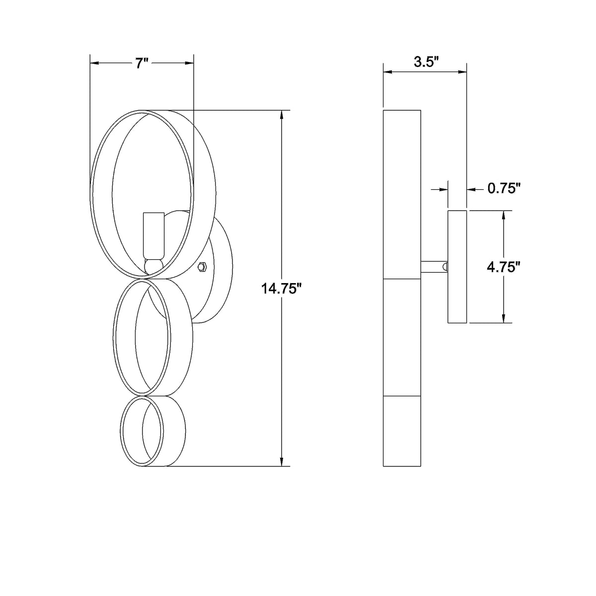 Luna 7'' Sconce dimensions