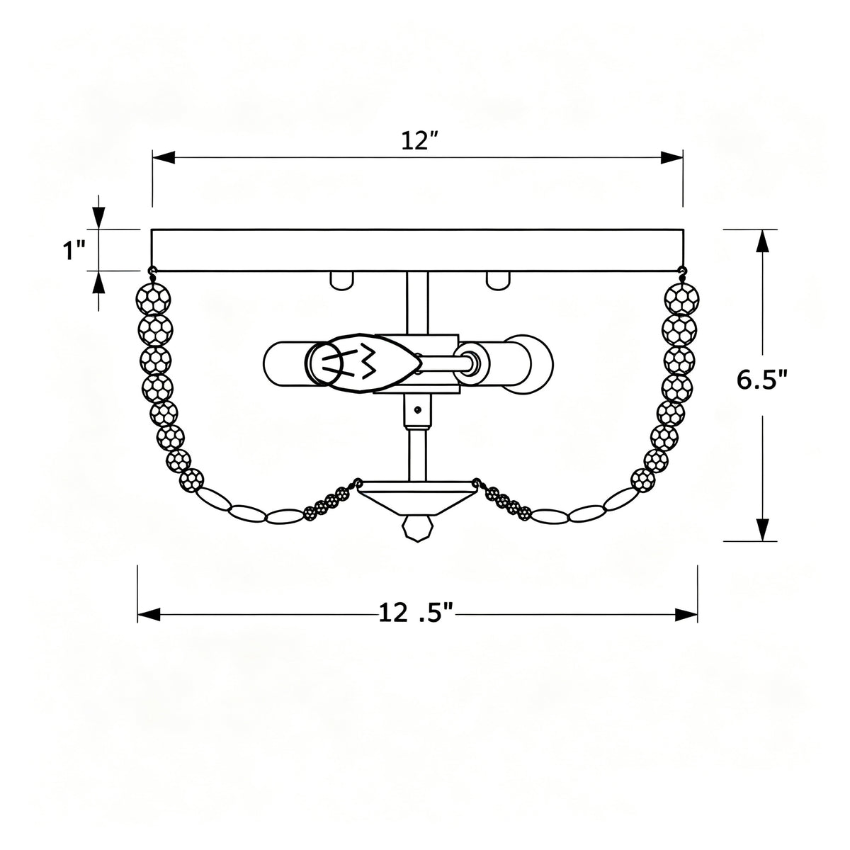 Rylee 12.5'' Flush Mount dimensions