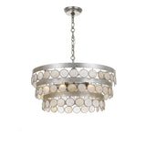 Coco 22'' Chandelier in Antique Silver - Front View (6006-SA)