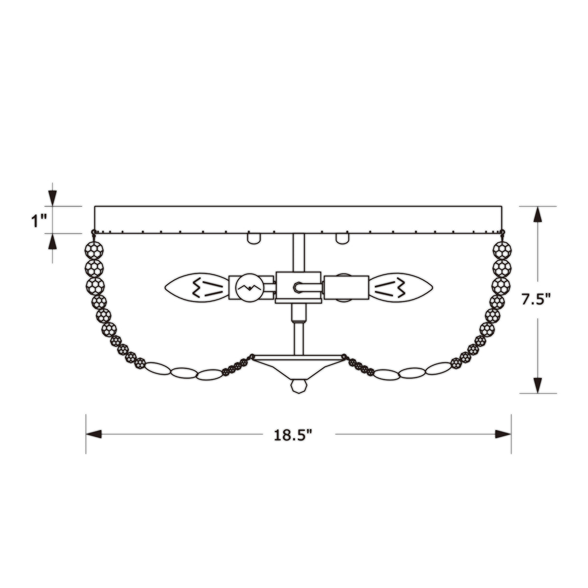 Rylee 18.5'' Flush Mount dimensions