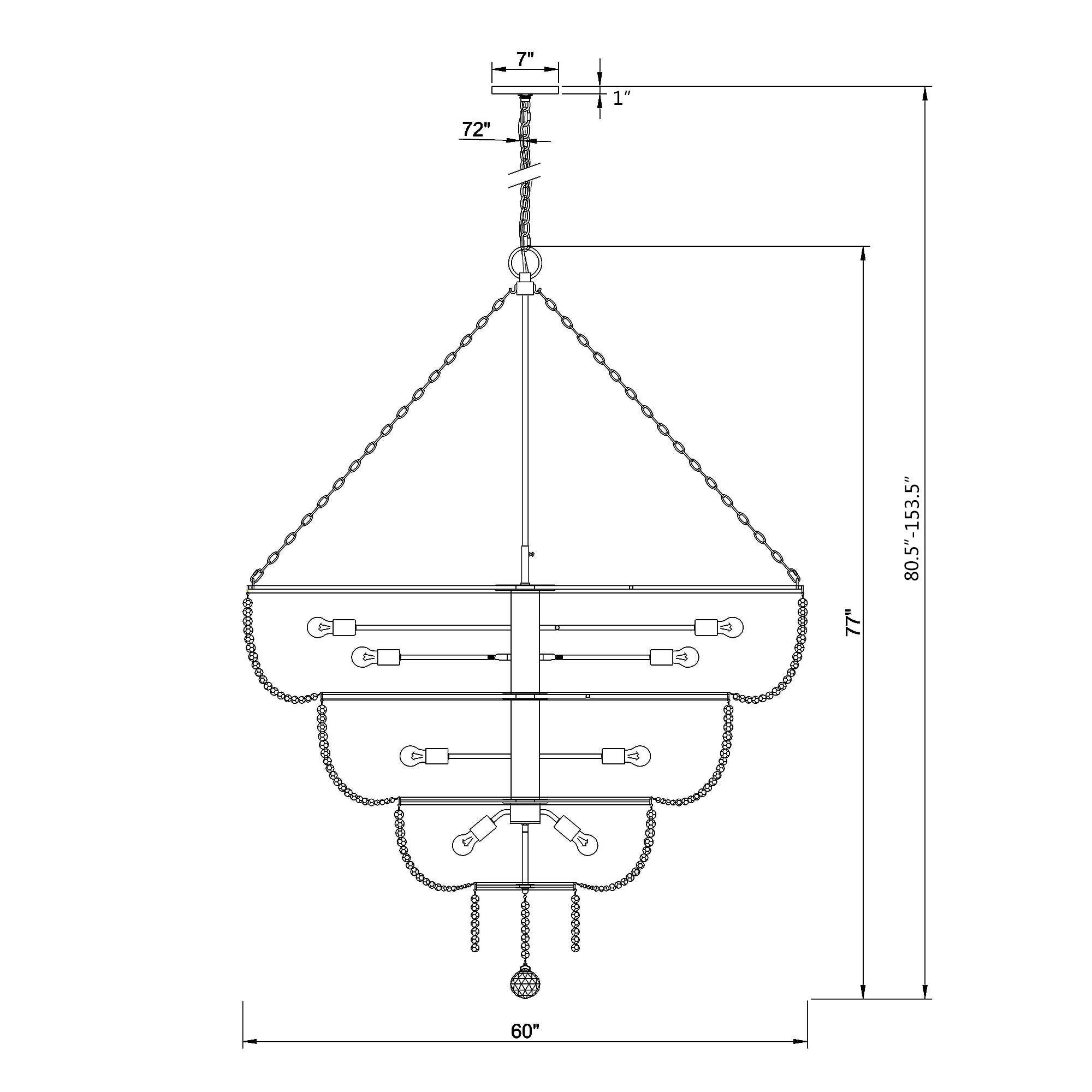 QYマステ1月新作Chandelier Night 6cm×5M 貝殻光 Rylee 60'' Chandelier | Crystorama Lighting