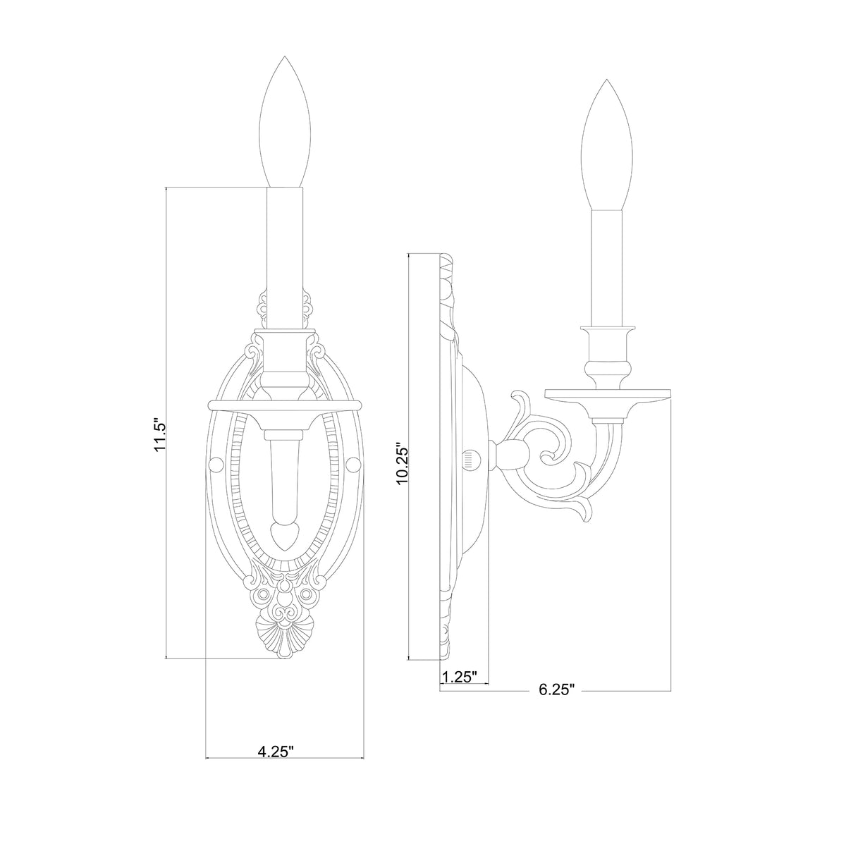 Milford 4.25'' Sconce dimensions
