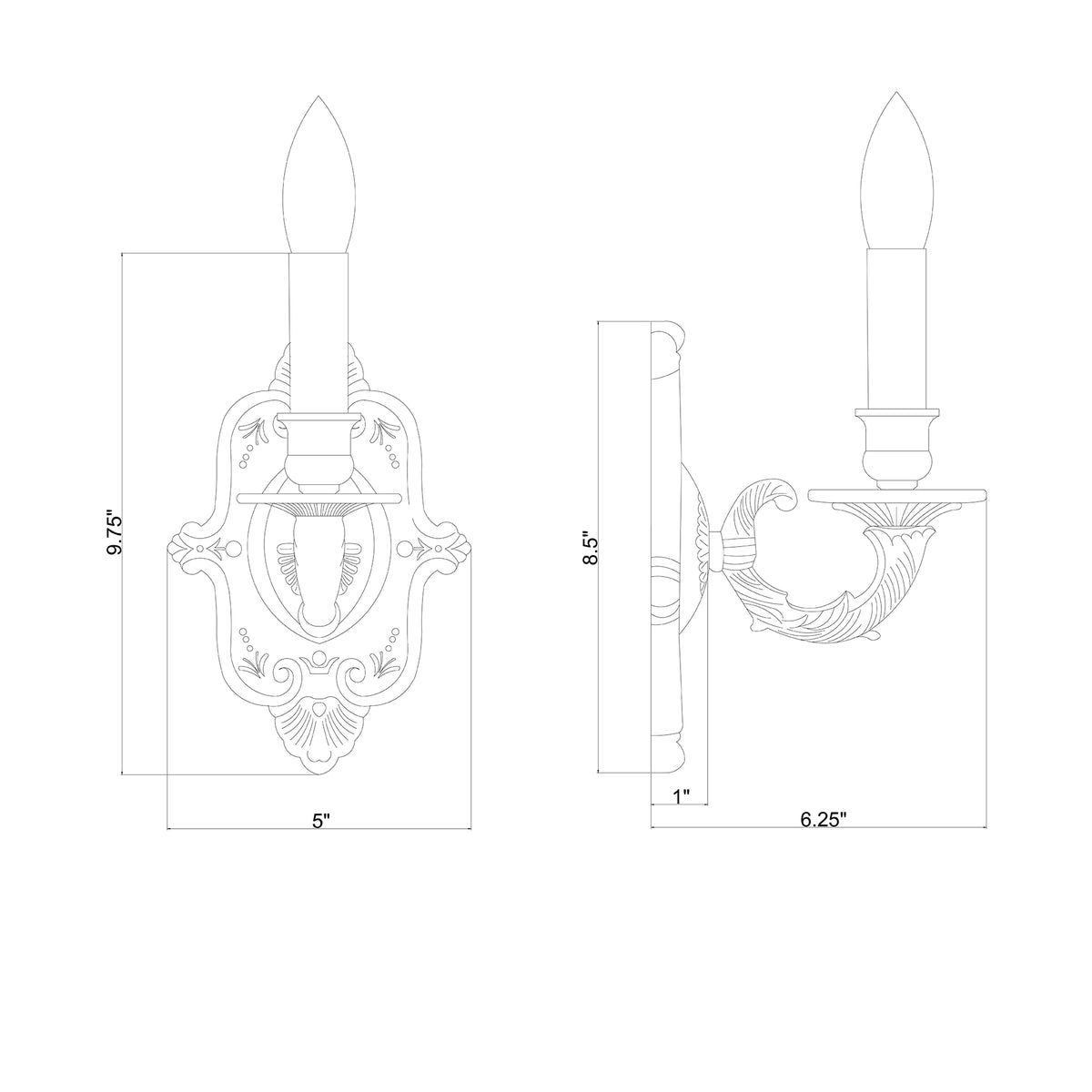 Marlowe 5'' Sconce dimensions