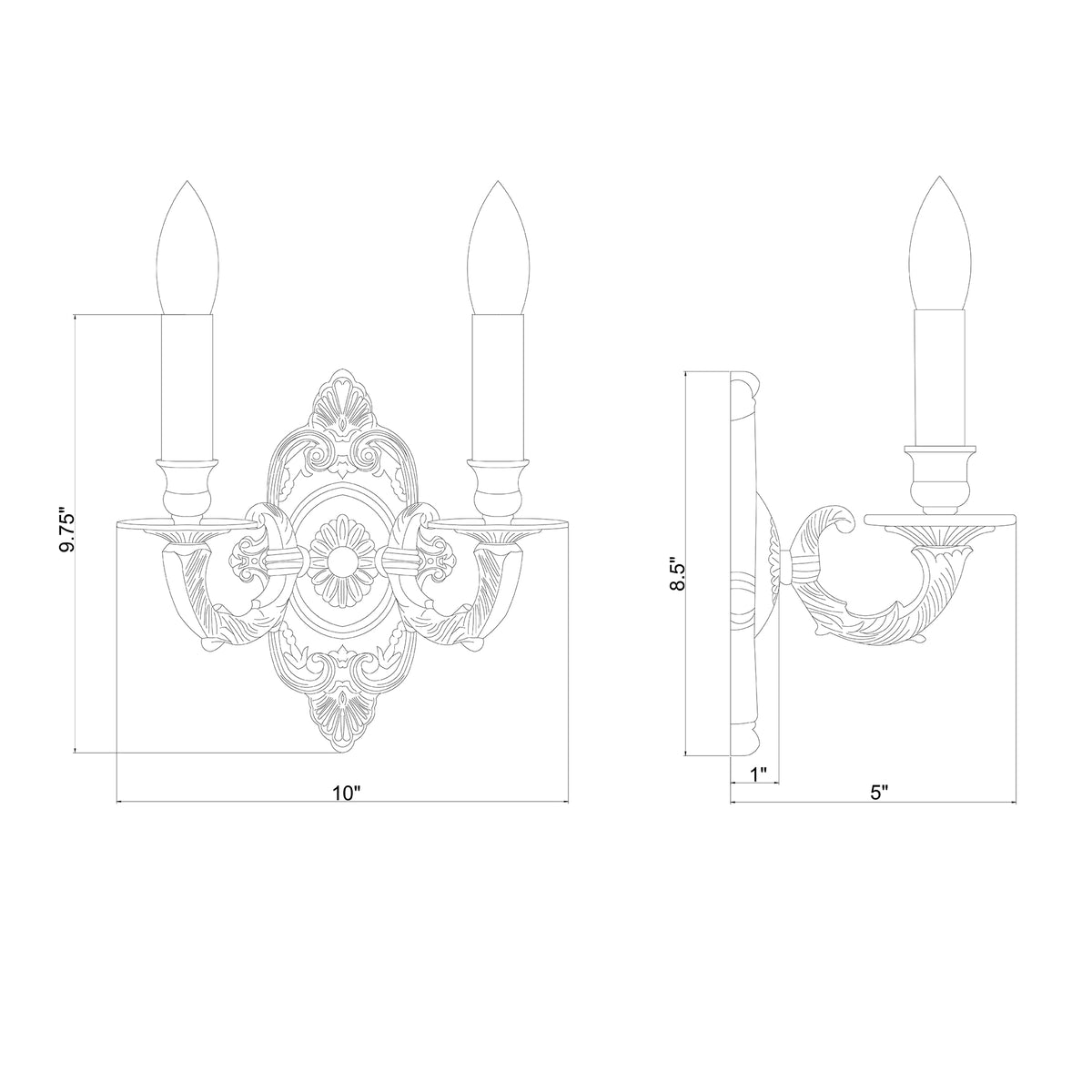 Marlowe 10'' Sconce dimensions