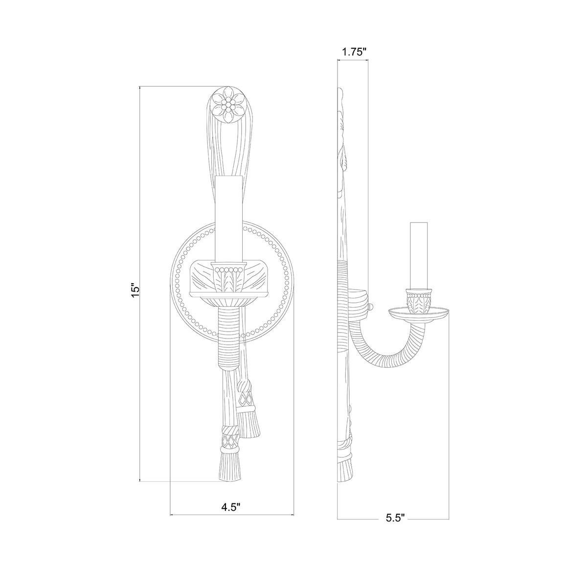 Lexsi 4.5'' Sconce dimensions