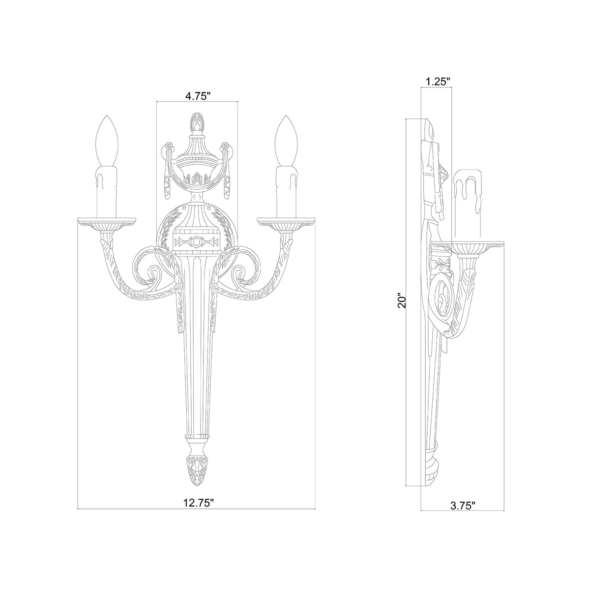 Loxley 12.75'' Sconce dimensions