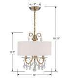 Othello 14'' Chandelier - Dimensions Diagram (6623-VG-CL-S)