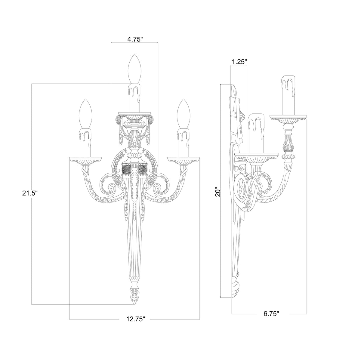 Loxley 12.75'' Sconce dimensions