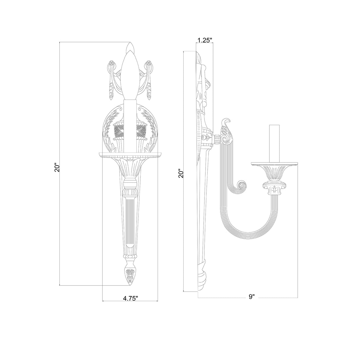 Langley 4.75'' Sconce dimensions