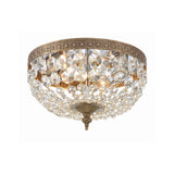 Waltham 10'' Flush Mount in Olde Brass - Front View (710-OB-CL-MWP)