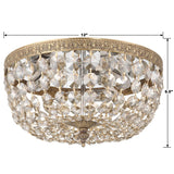 Waltham 12'' Flush Mount - Dimensions Diagram (712-OB-GT-MWP)