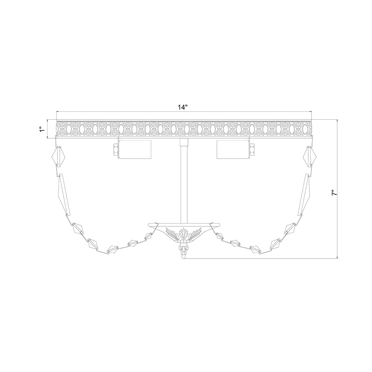 Waltham 14'' Flush Mount dimensions