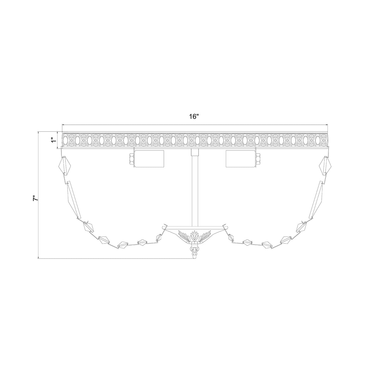 Waltham 16'' Flush Mount dimensions