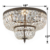 Waltham 18'' Flush Mount - Dimensions Diagram (718-EB-CL-MWP)