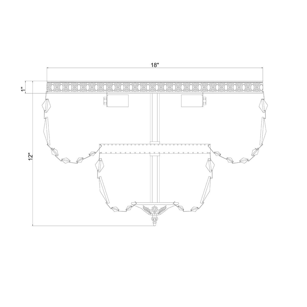 Waltham 18'' Flush Mount dimensions