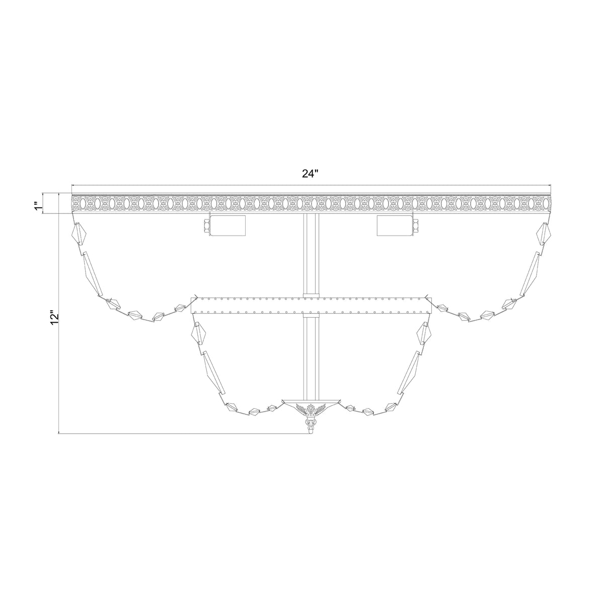 Waltham 24'' Flush Mount dimensions