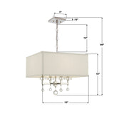 Paxton 16'' Chandelier - Dimensions Diagram (8105-PN)