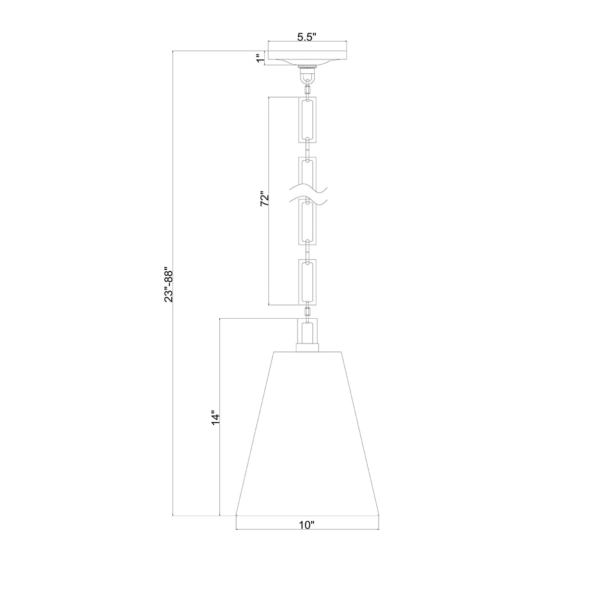 Alston 10'' Pendant dimensions