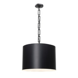 Alston 20'' Pendant in Matte Black - White - Front View (8686-MK-WH)