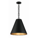 Alston 18'' Pendant in Matte Black - Antique Gold - Front View (8687-MK-GA)