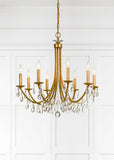 Bridgehampton 28'' Chandelier in Antique Gold - Lifestyle View (8828-GA-CL-SAQ)